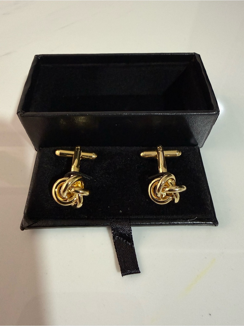 Gold Tone Knot Cufflinks for Men